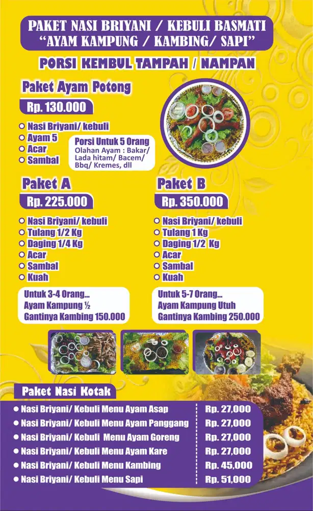 NASI BRIYANI / KEBULI BASMATI JOGJA