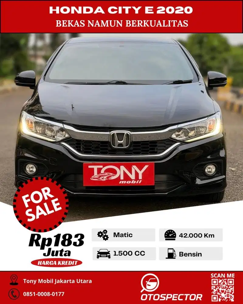 Honda City 1.5 E AT 2020 Hitam