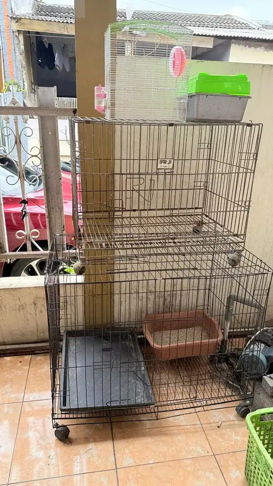 2 kandang kucing san 1 kandang hamster