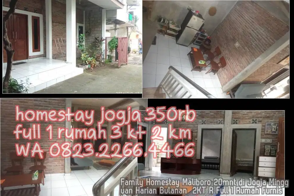 Family Homestay Maliboro 20mnt di Jogja Mingguan Harian Bulanan  2KT R