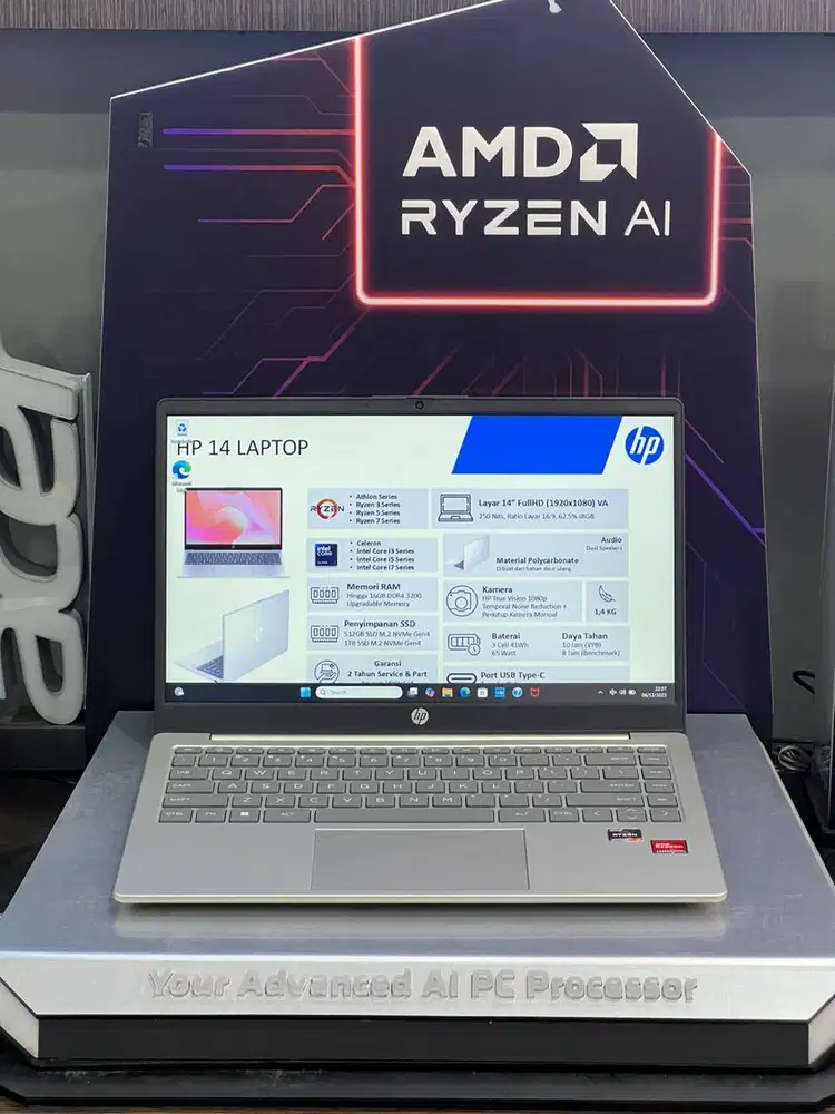 HP 14 EM0730AU EM0731AU Ryzen 7 7730U 16GB SSD 512GB 14″ W11+OH2024+M3