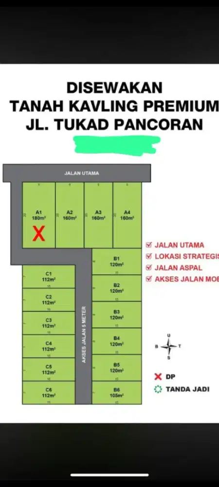 Disewakan tanah jln utama tukad pancoran panjer dekat renon denpasar.