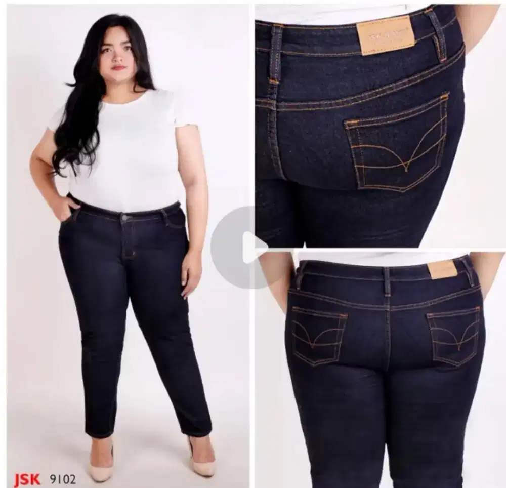 JSK Jeans Uk 39 (jumbo) warna garmen dongker