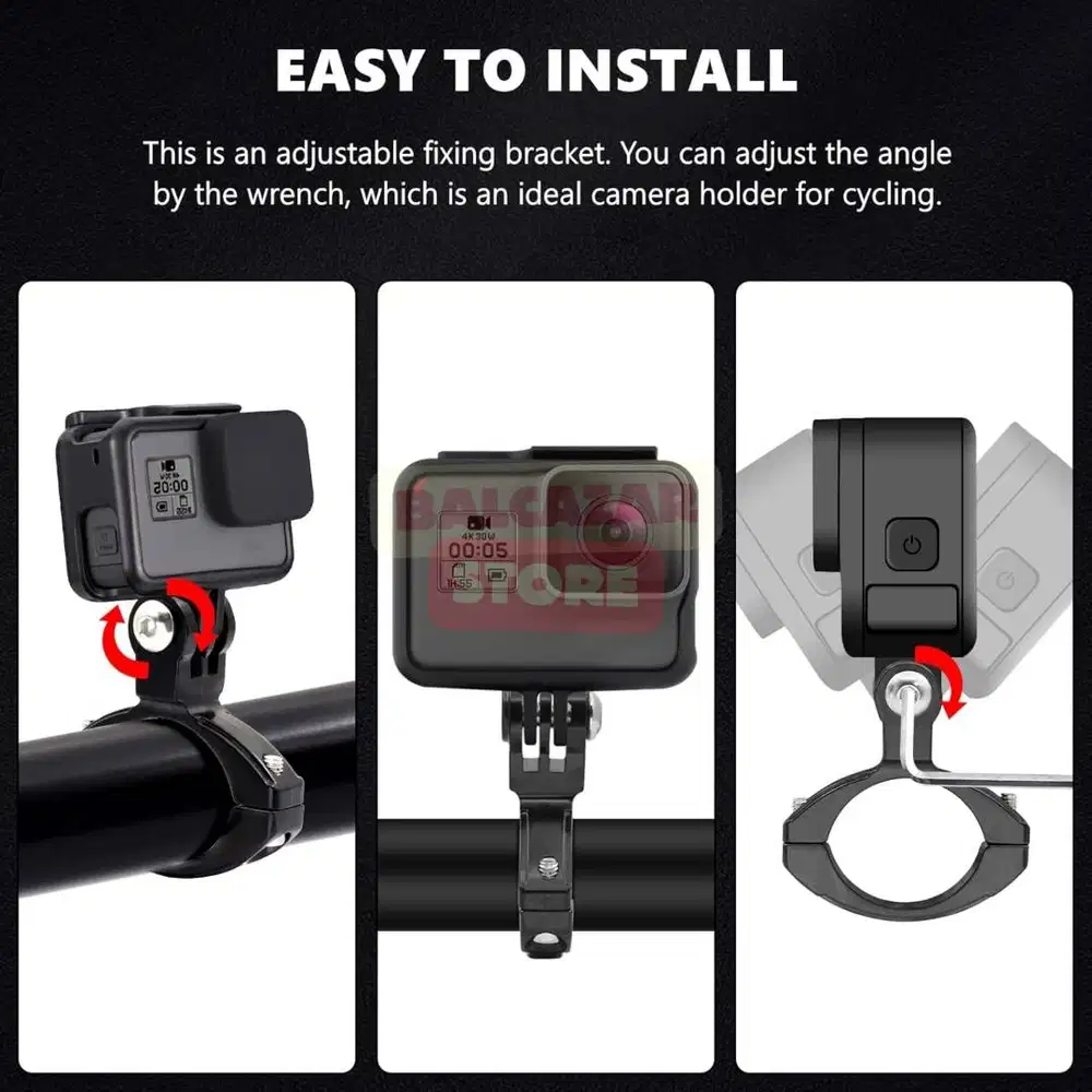 Bike Handlebar Seatpost Mount  Mounting Sepeda Aluminium GoPro Xiaomi