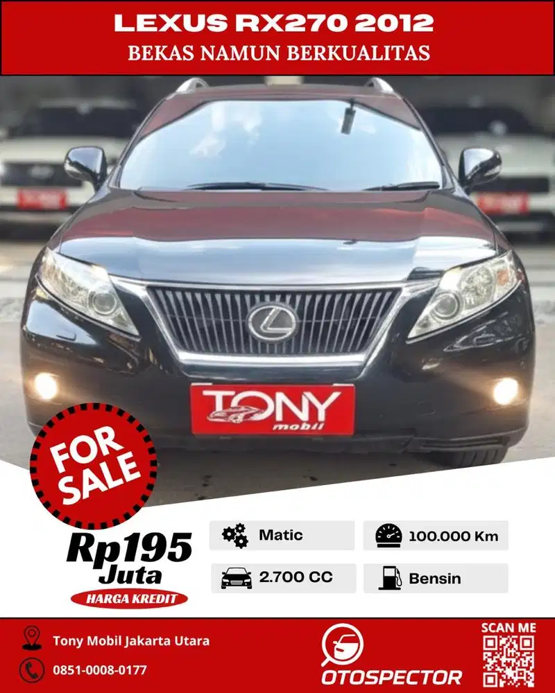 Lexus RX270 ATPM 2012 Hitam