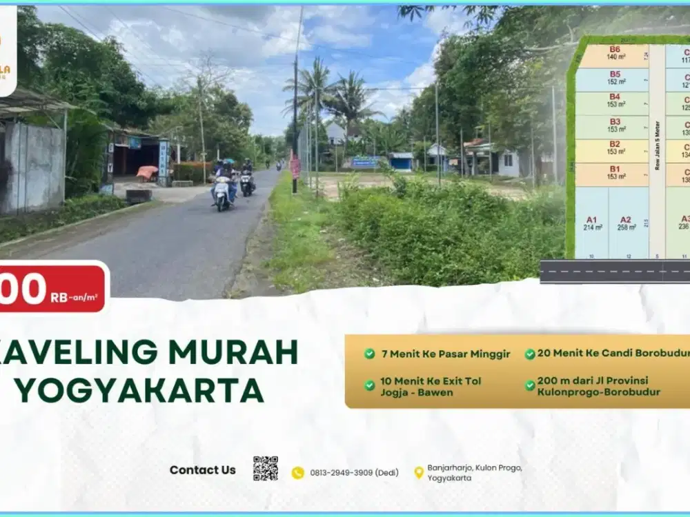 KAVLING 1 JUTAAN YOGYAKARTA KULONPROGO KALIBAWANG AKSES ASPAL 7M