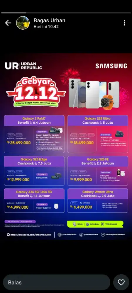 Handphone samsung flip dan fold