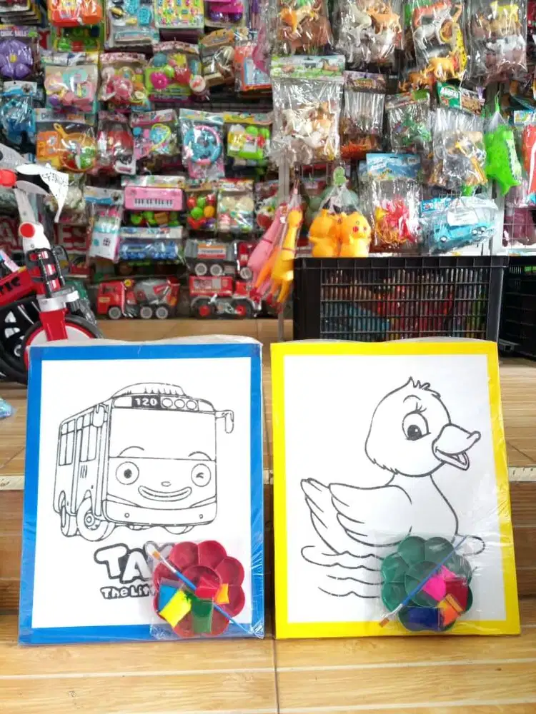 mainan anak melukis sterofoam set  isi 2