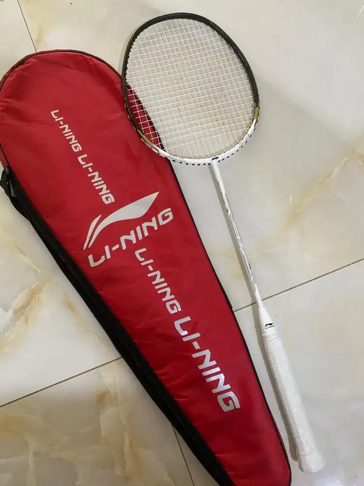 RAKET LI NINING TECTONIC 7 BLACK WHITE GOLD