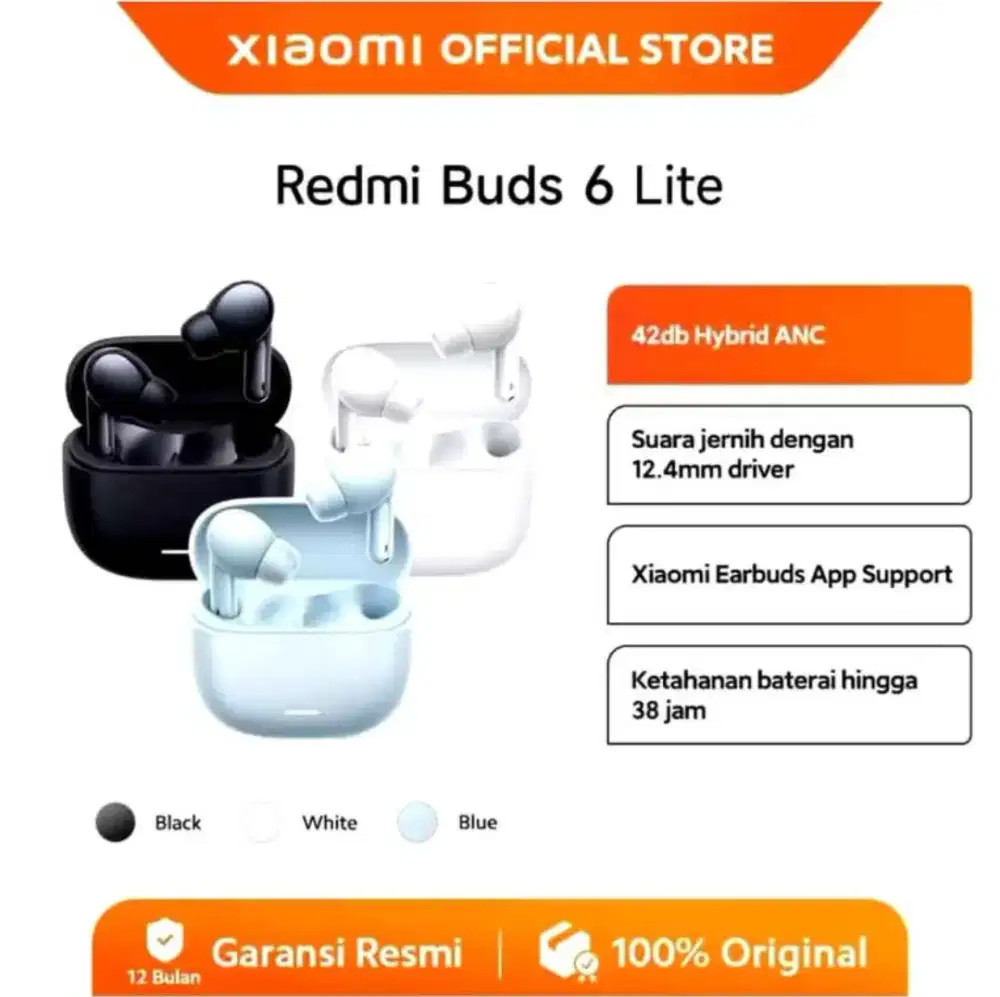 REDMI BUDS 6 LITE (DIJUAL CEPAT BARANG BARU) Rp 220.000 NET.