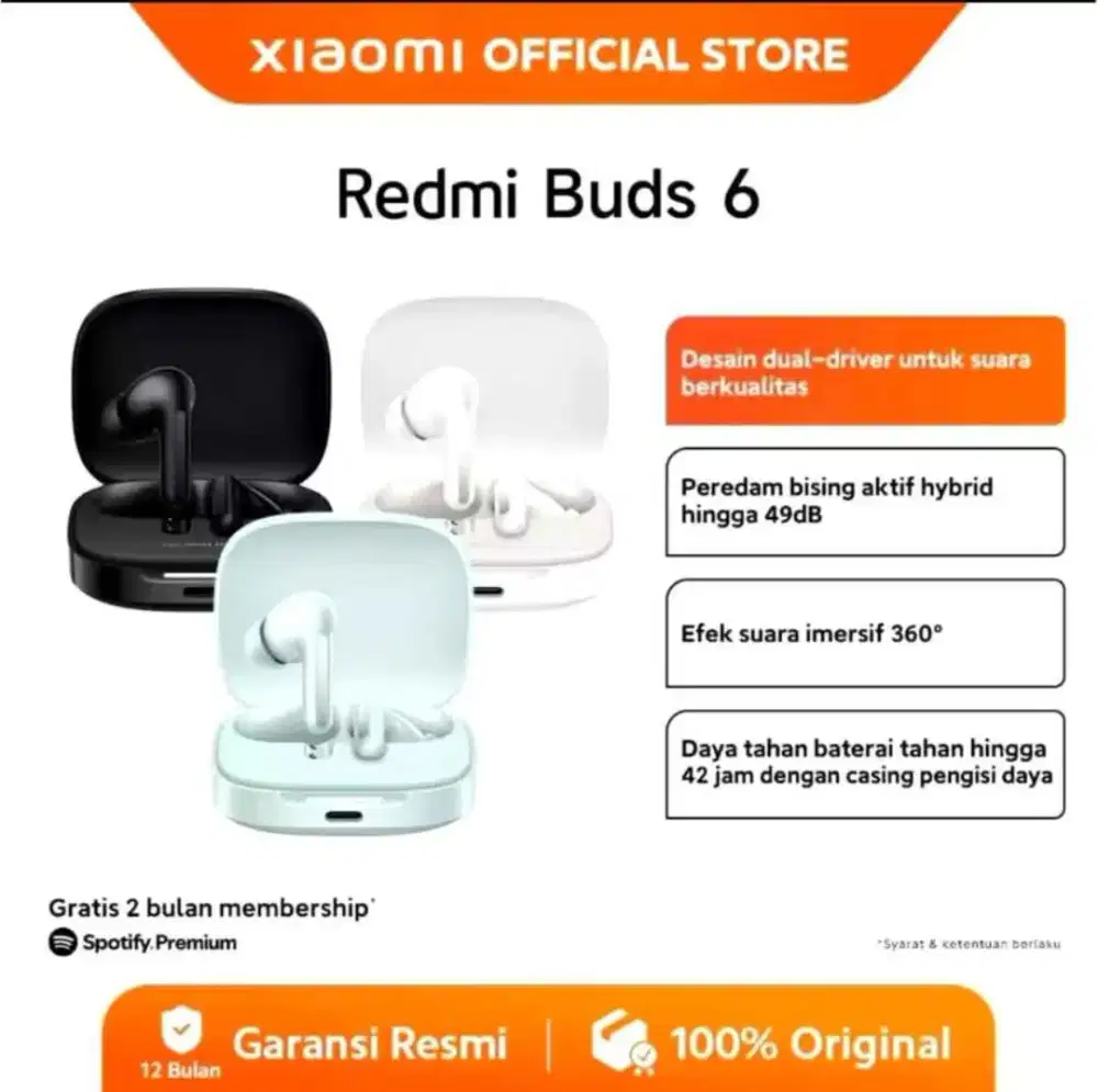 REDMI BUDS 6  (DIJUAL CEPAT BARANG BARU) Rp 549.000 NET.
