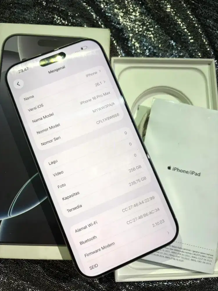 Iphone 16 promax 256 white natural ibox