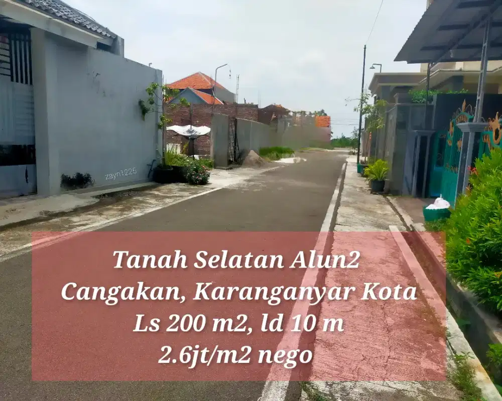 Jual Tanah Pusat Kota Dekat Alun2 Karanganyar