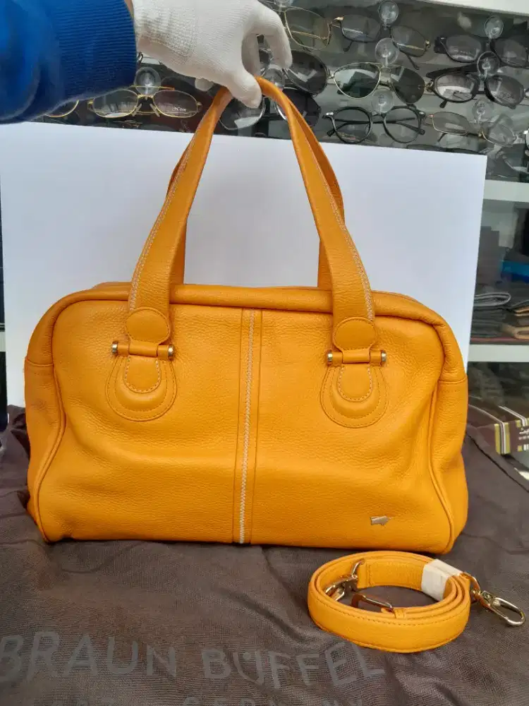 Shoulder & Travelbag Braun Buffel Germany Color Orange Original