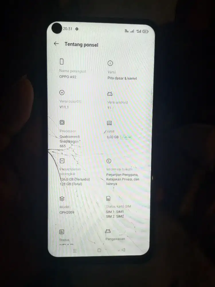 Oppo a92 ram 6+6/128