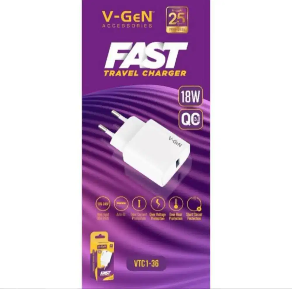 V-Gen travel charger fast charging