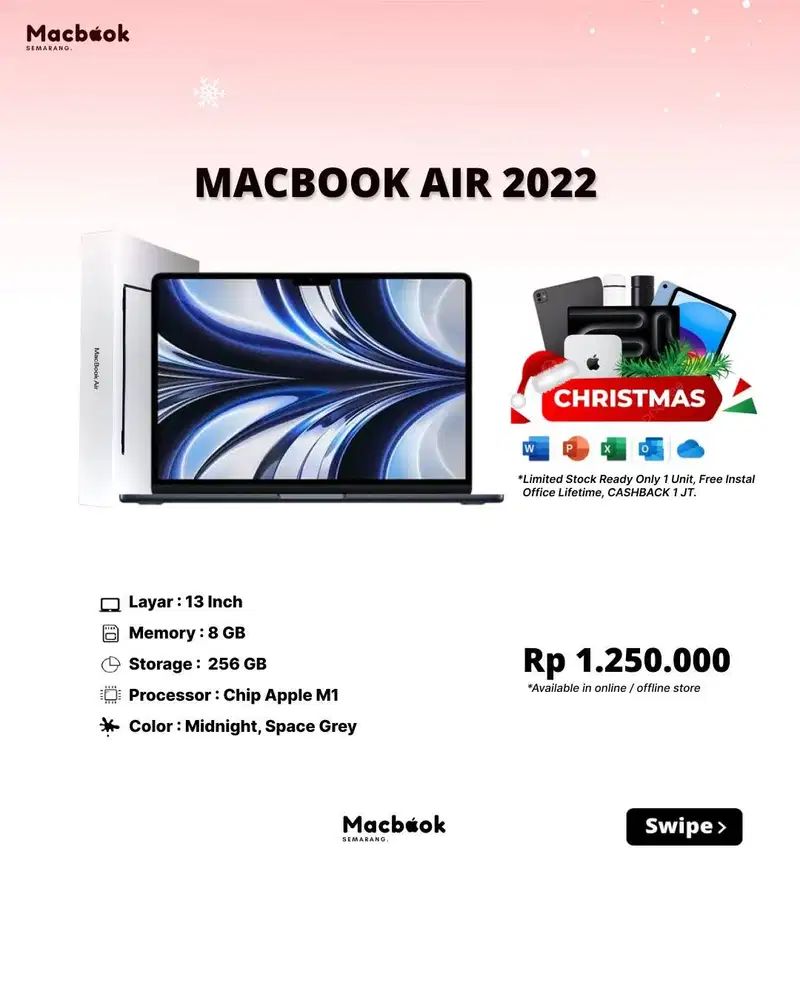 Macbook Air 2022 RAM 8/256 GB Apple M2