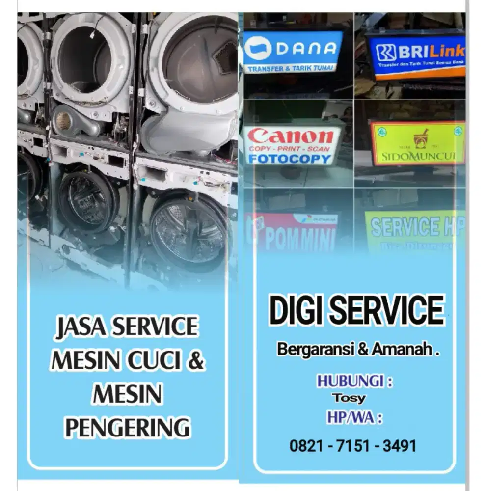 Jasa Service Mesin Cuci & Pengering loundry , Rumahan dan Lain - lain.