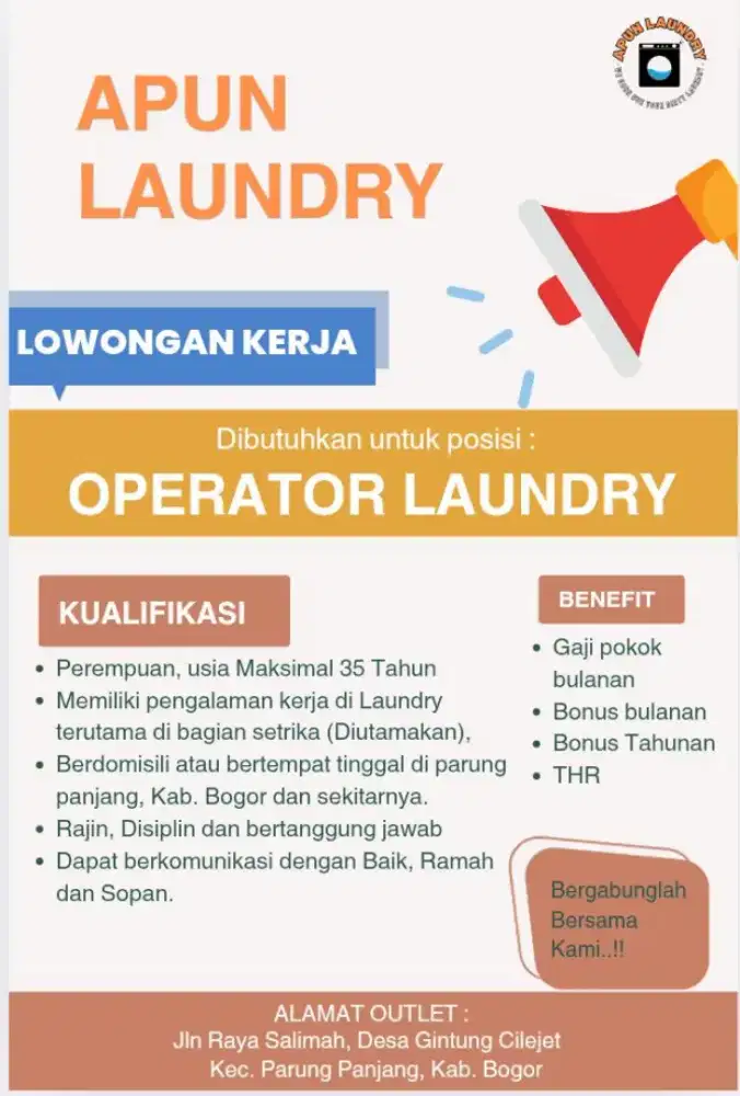 Lowongan Pekerjaan Operator Laundry