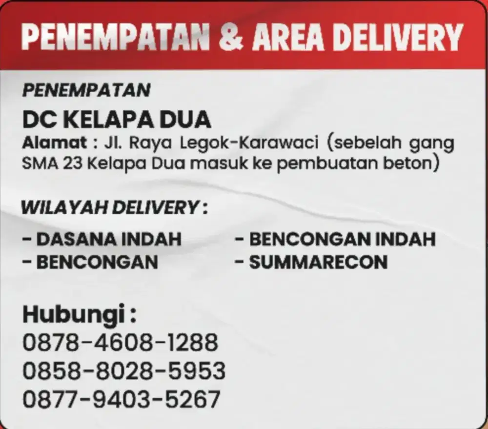 Loker Sprinter Area Kelapa Dua