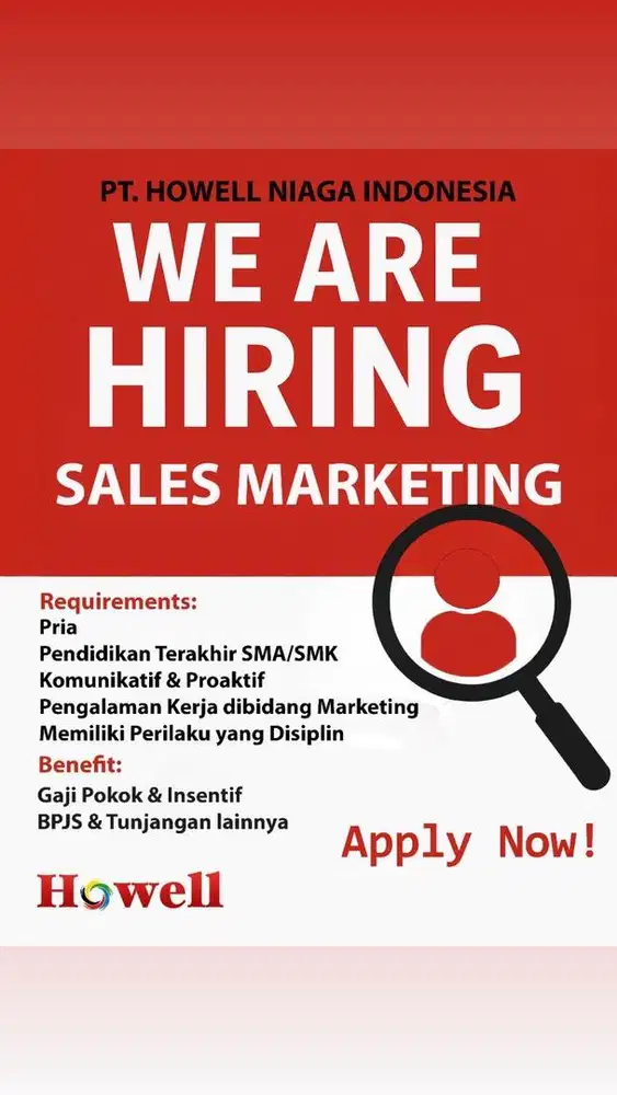 Dicari Sales Marketing