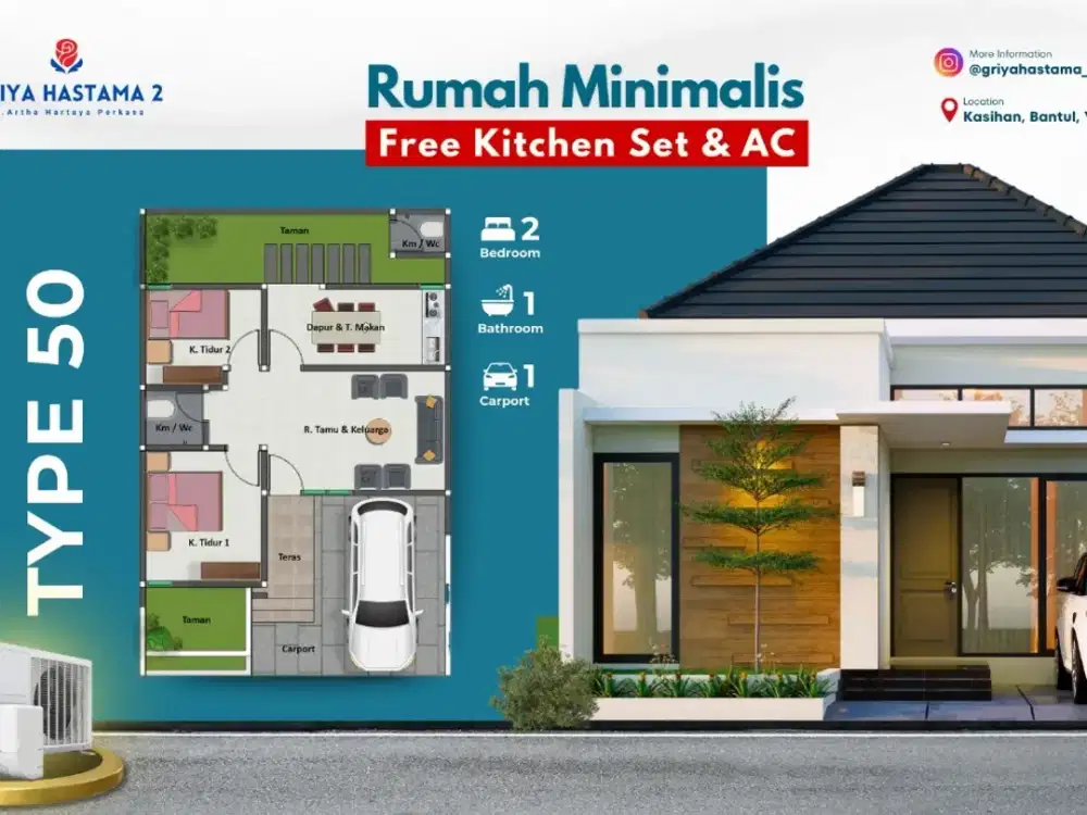 Dijual Rumah Dekat UMY dan Atma Jaya Bangujiwo kasihan bantul