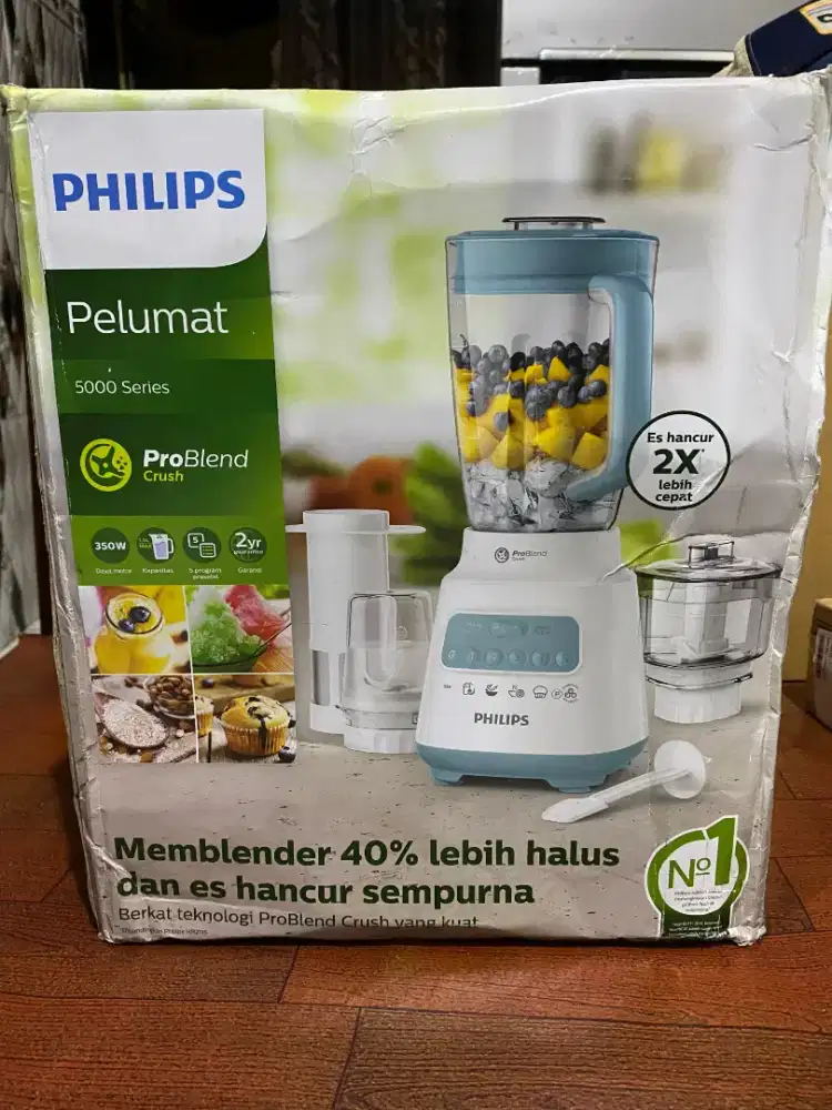 Philips Blender 5000 Series 2L Plastic - Misty + Accessory HR2223/30,