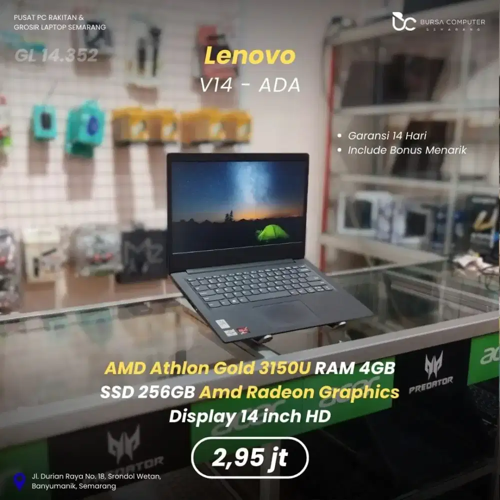 LENOVO V14-ADA | Athlon Gold 3150U 4GB 256GB