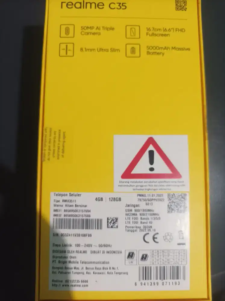 Realme C35 unit + dus only