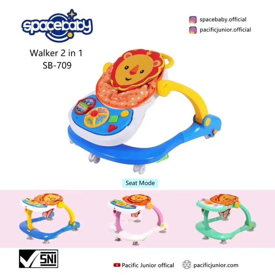 Spacebaby Baby Walker Lion 2in1.