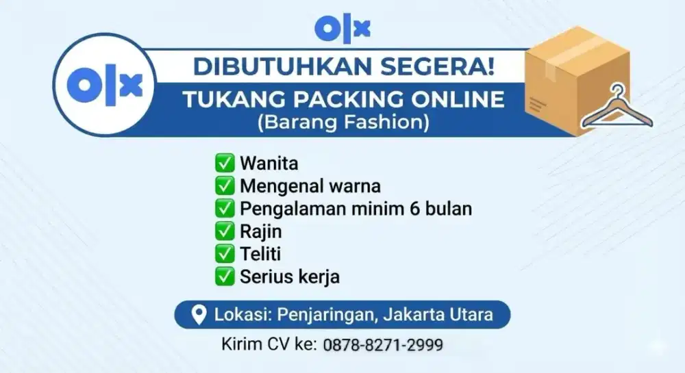 Tukang Packing Online (Barang Fashion) - penjaringan