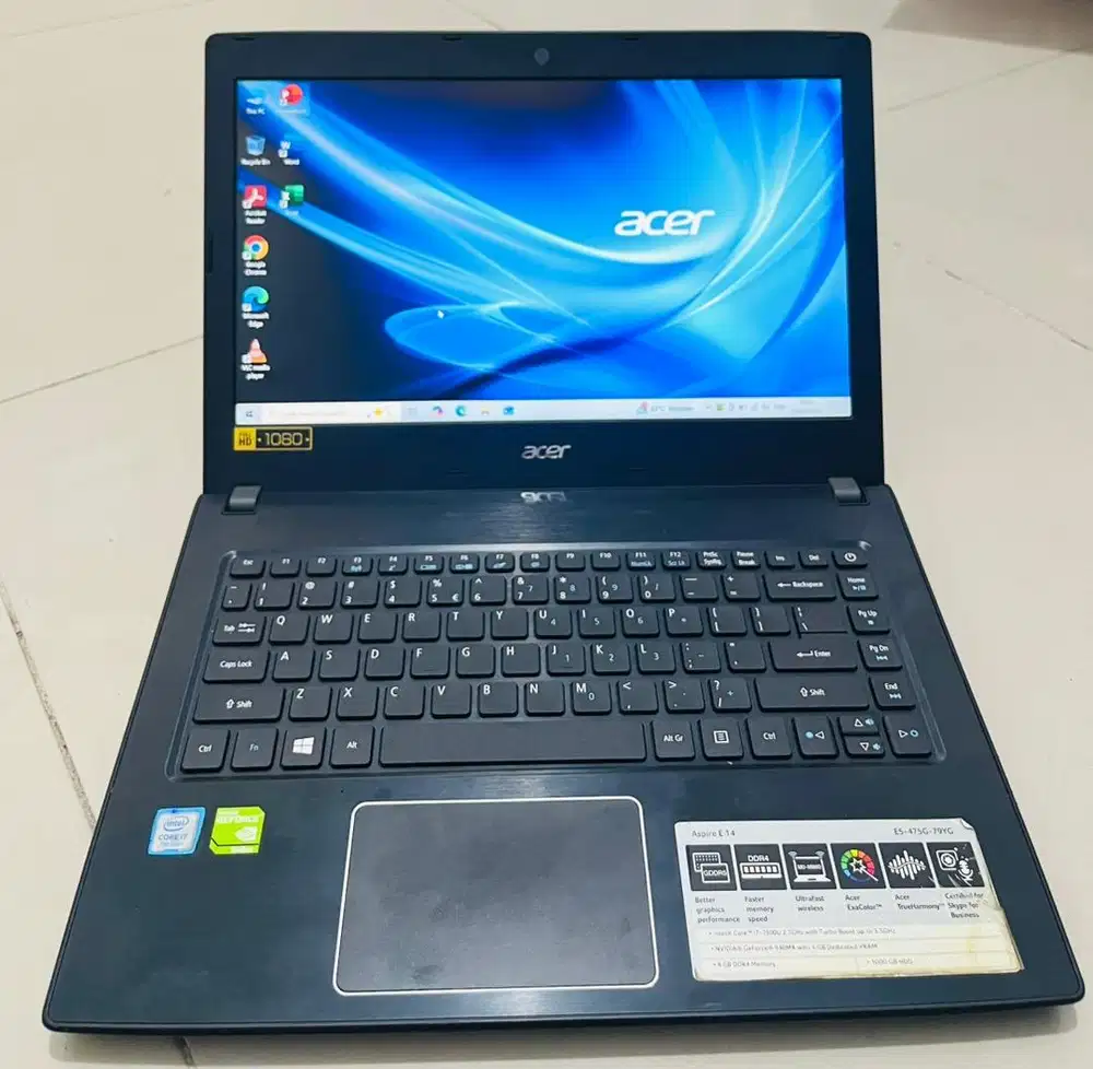 LAPTOP ACER GAMING i7 Gen 7 Ram 8GB SSD 128GB + HDD 1TB MULUS