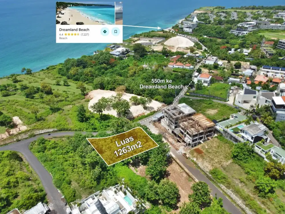 Dijual sebidang tanah ocean view di kawasan wisata Pantai Cemongkak Pecatu Bali