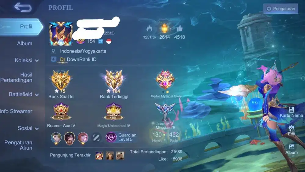 Akun Mobile legend 2017 Aman Milik pribadi