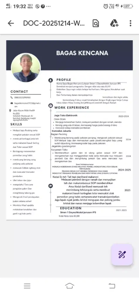 Sedang mencari Pekerjaan