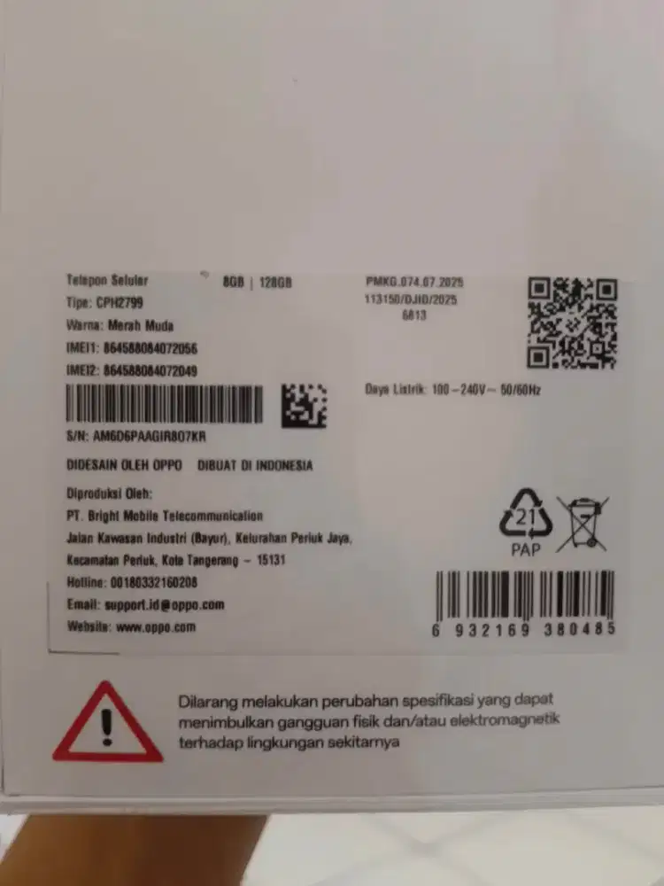 Oppo A6 pro 128 Merah muda