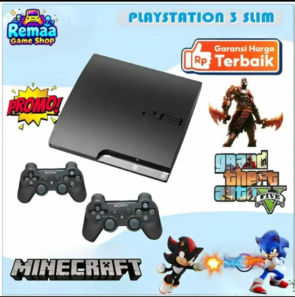 PS3 Slim Versi Terbaru 500GB Fullgame Bebas Request Segel 500 giga