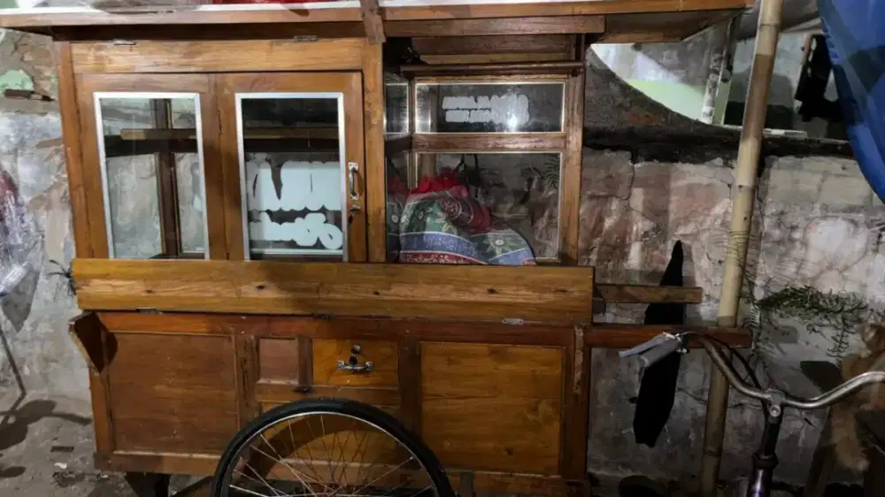 Gerobak bubur ayam  kayu jati