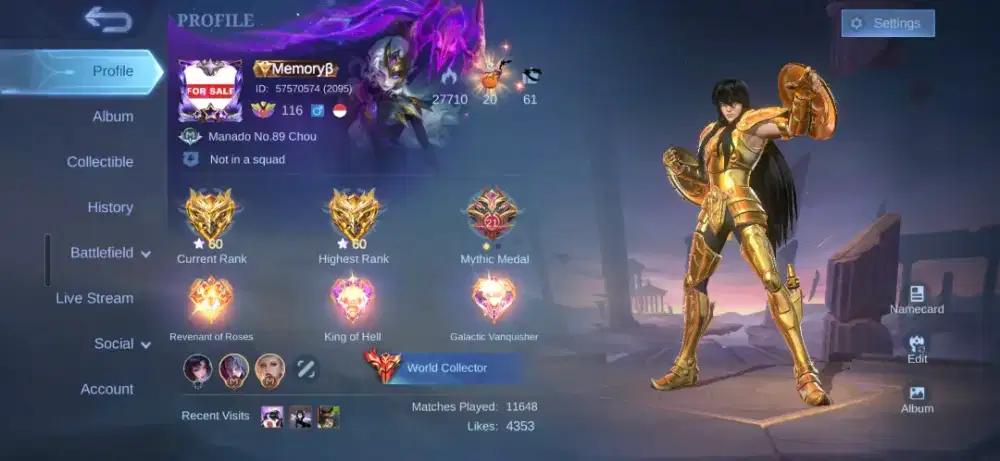 DIJUAL ACCOUNT ML PRIBADI