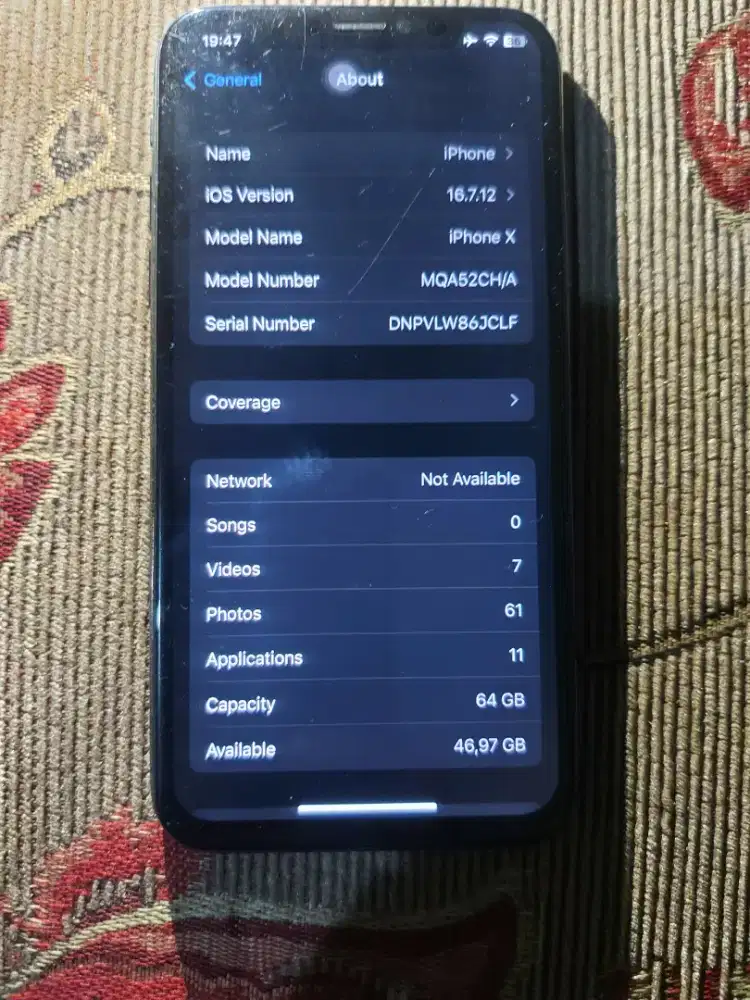 Iphone x 64gb wifi only