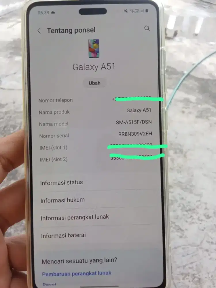 Samsung a51 nfc 8+8/128 batangan tt bt
