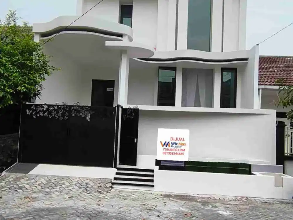 Dijual Rumah Modern House di Klampis Semolo Barat Surabaya Lebar 8