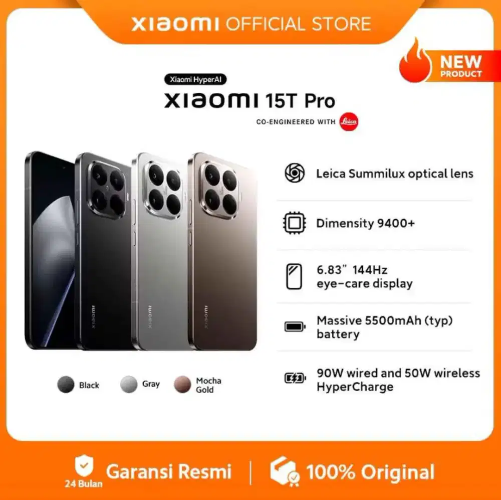 XIAOMI 15T PRO 12/512GB NEW (DIJUAL CEPAT BARANG BARU) Rp 9.499.000