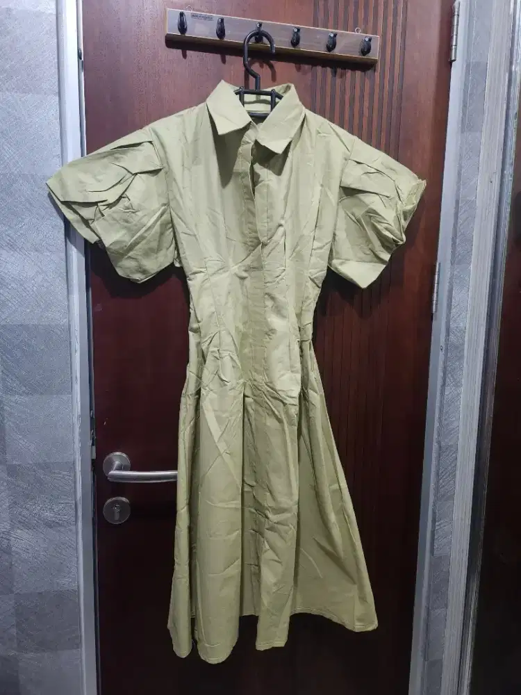 [NEW] Midi baloon dress kinley by Jessa collection warna green matcha