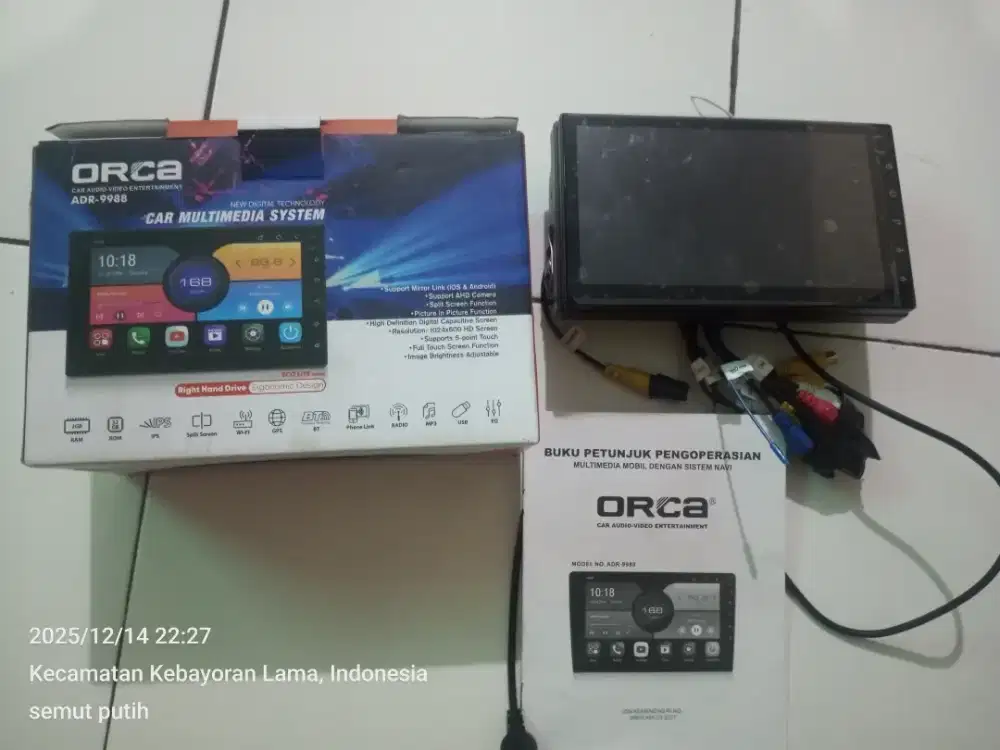 Dijual headunit ORCA ADR  9988 ,7 in