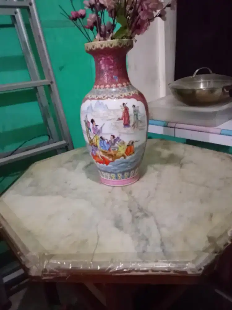 JUAL CEPAT MEJA MARMER ANTIK DAN VAS ASLI CINA