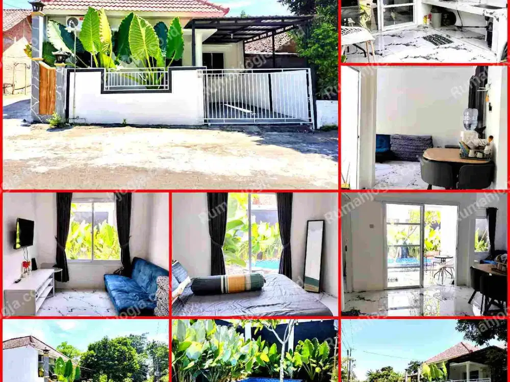 rumah villa full furnished kolam renang Kalitirto berbah