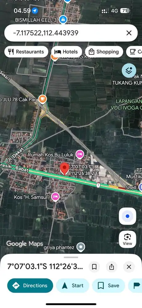 Jual Tanah Nol Jalan Raya Lamongan, Daerah Deket, 711m2