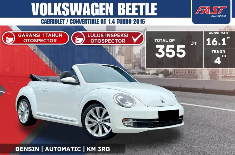 VW BEETLE 2016 CABRIOLET / CONVERTIBLE GT 1.4 TURBO LOW KM.3RB