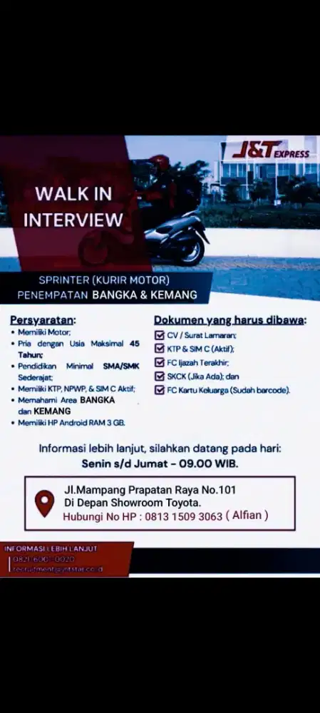 LOWONGAN PEKERJAAN SPRINTER DELIVERY